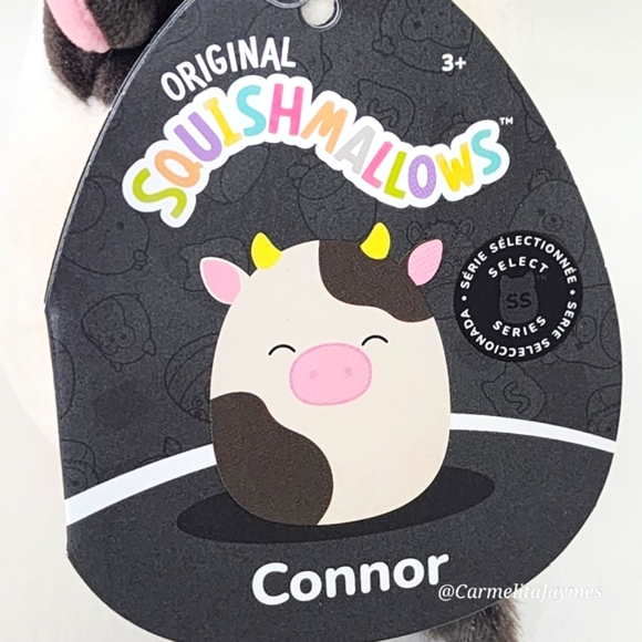 🖤 CONNOR 🐮 Select Series Black & White Cow Black Tag Original Squishmallow - Picture 3 of 8
